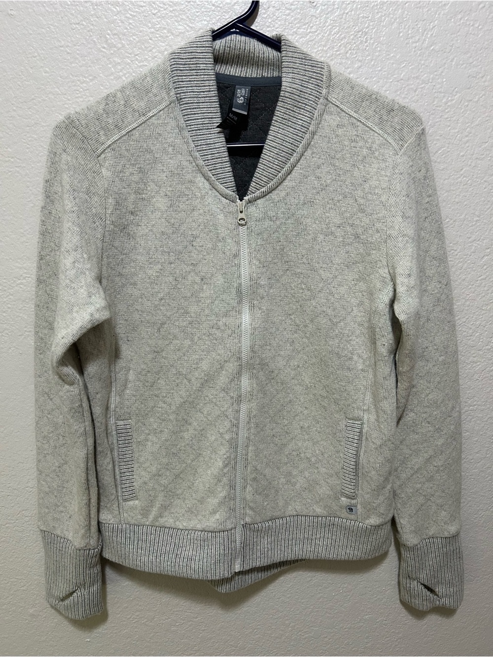 Mountain Hardwear Women’s Bomber Jacket Size Medium Gray Wool Blend Outdoor